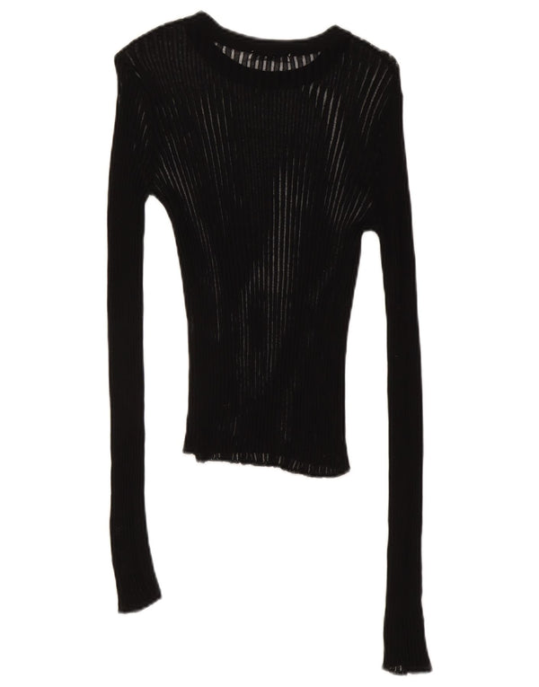 Top Zara da donna a maniche lunghe UK 8 Small Nero