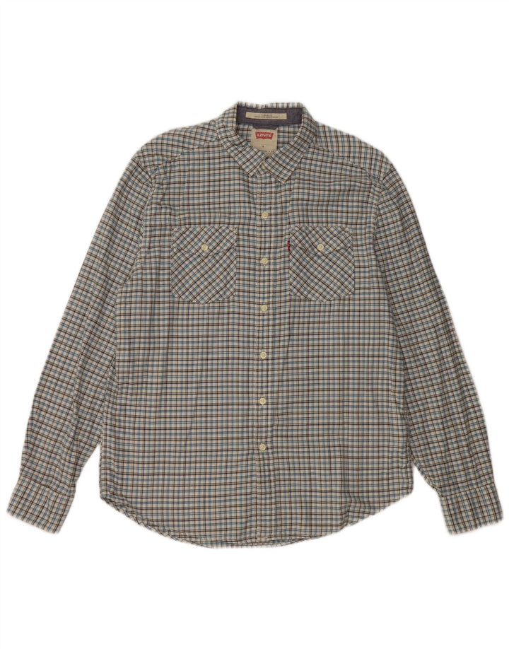 LEVI'S Camicia da uomo Coupé Standard Vestibilità standard Cotone a quadri blu medio