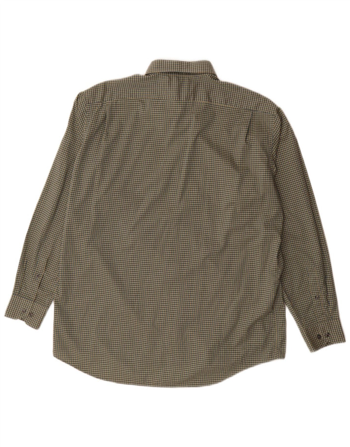 Camicia da uomo Lacoste taglia 42 grande cotone a quadretti kaki
