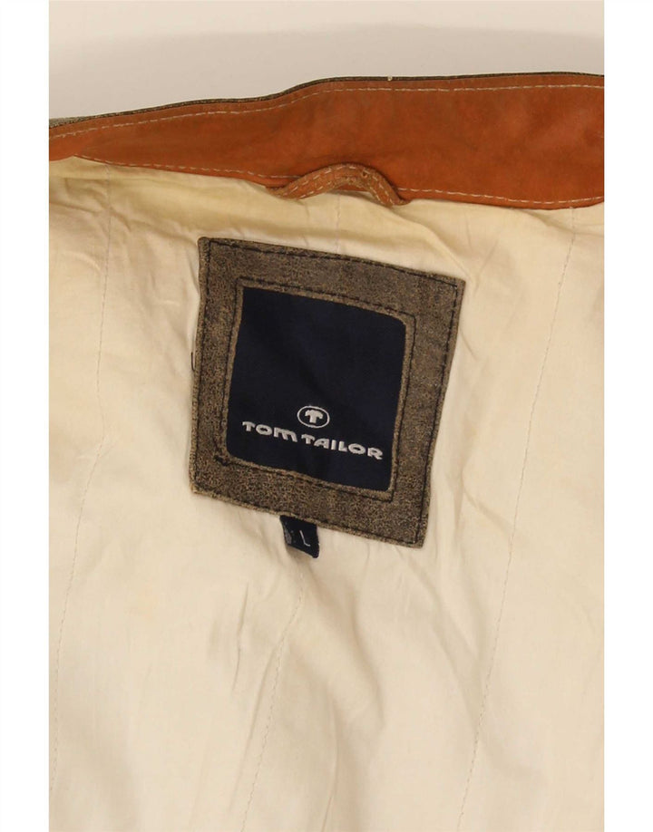 Giacca in pelle da uomo Tom Tailor UK 40 Large Grey Colourblock