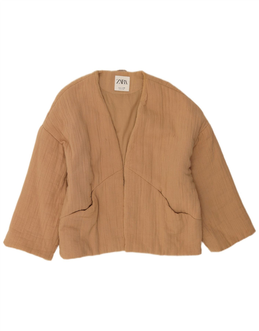 Giubbotto bomber aperto oversize da donna Zara UK 16 grande cotone marrone