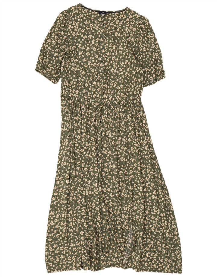 JOULES Womens Abstract Pattern Maxi Dress UK 14 Medium Green Viscose