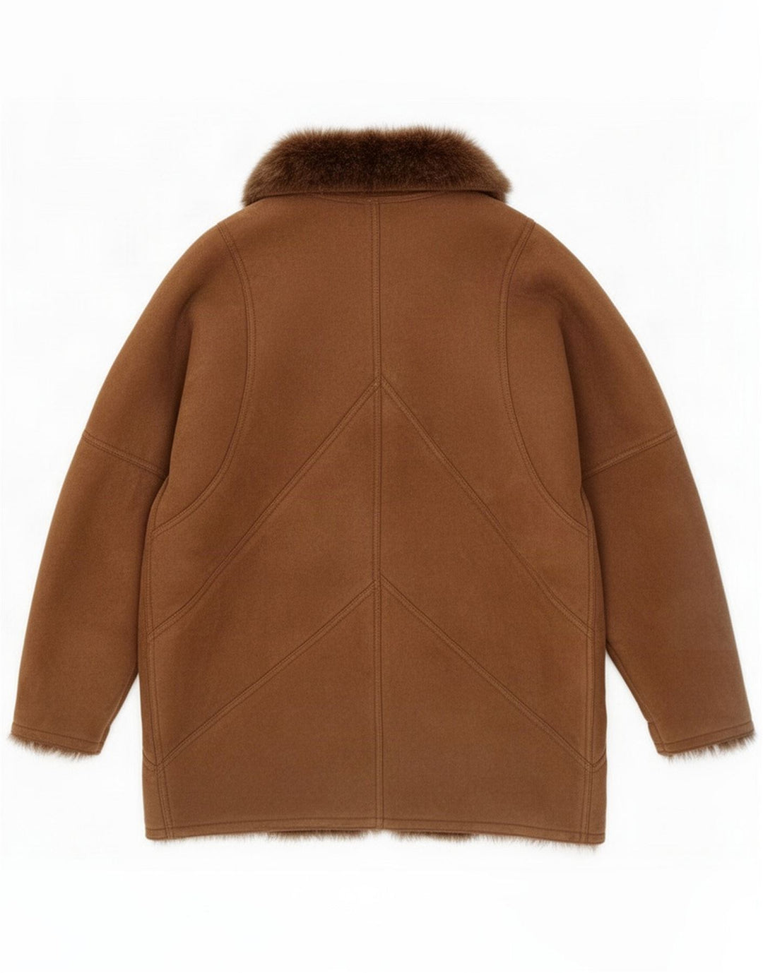 Giacca oversize in shearling da donna vintage IT 44 Marrone medio