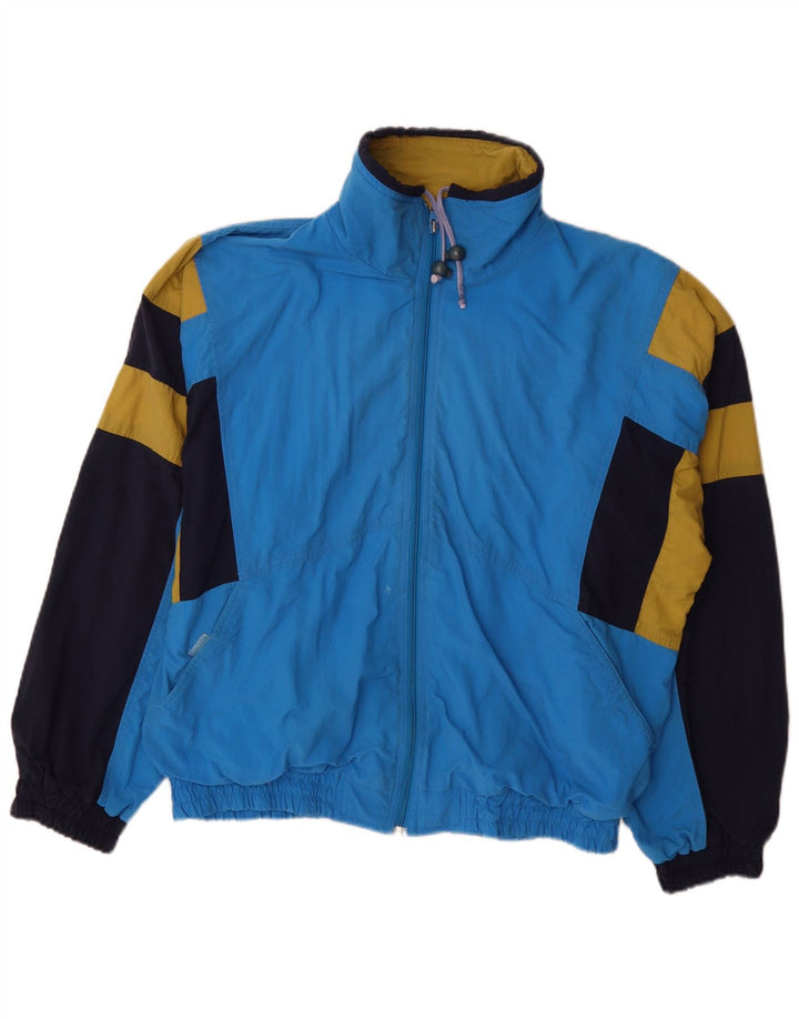 Giacca da tuta da uomo vintage vestibilità ampia, color block blu medio