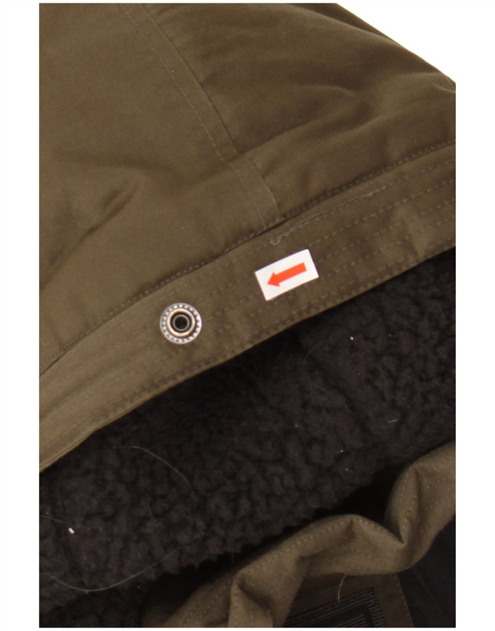 Giacca a vento con cappuccio da donna KHUJO UK 14 cotone kaki medio