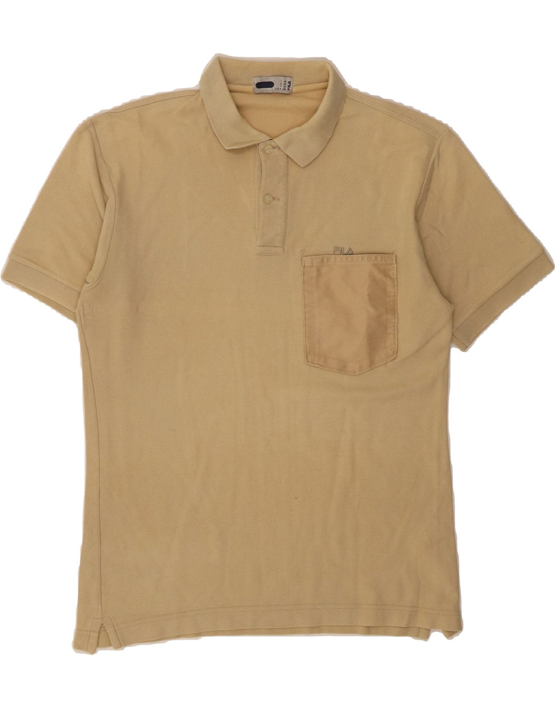 FILA Mens Polo Shirt IT 48 Medium Beige Cotton Vintage Fila and Second-Hand Fila from Messina Hembry 