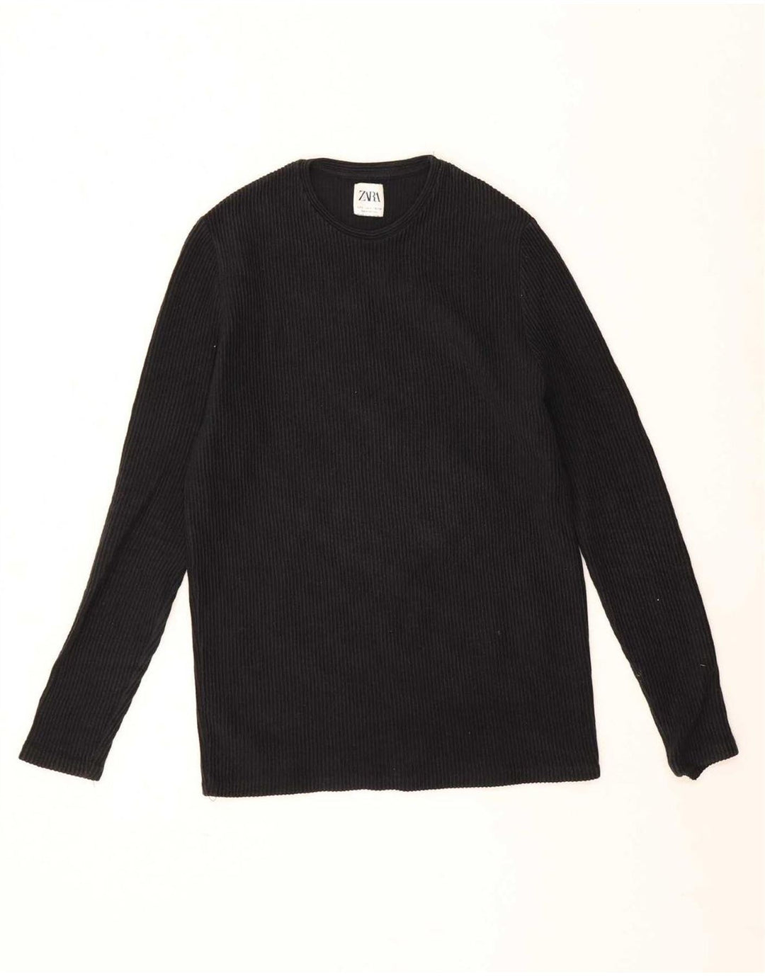 Top Zara da uomo a maniche lunghe piccolo in cotone nero