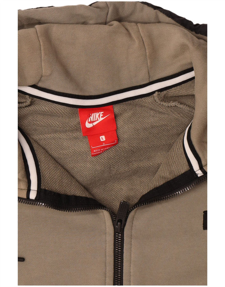 Felpa con cappuccio e zip Nike da uomo grande in cotone kaki