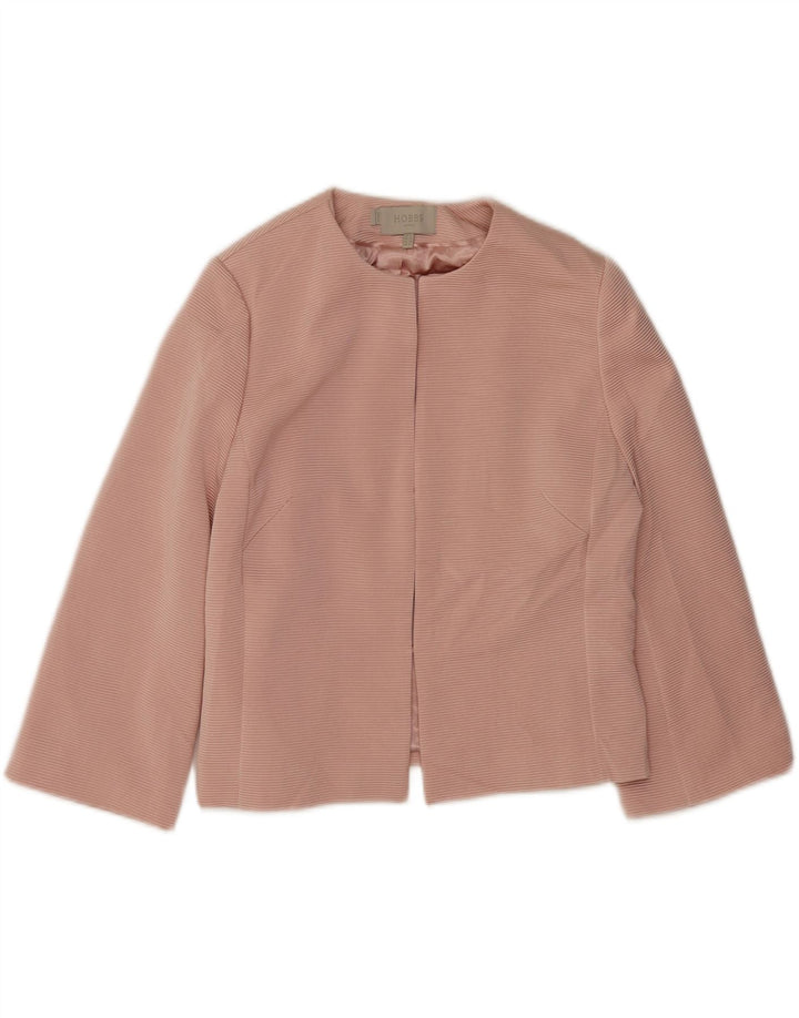Giacca da donna Hobbs Crop Open Blazer UK 12 Viscosa rosa medio