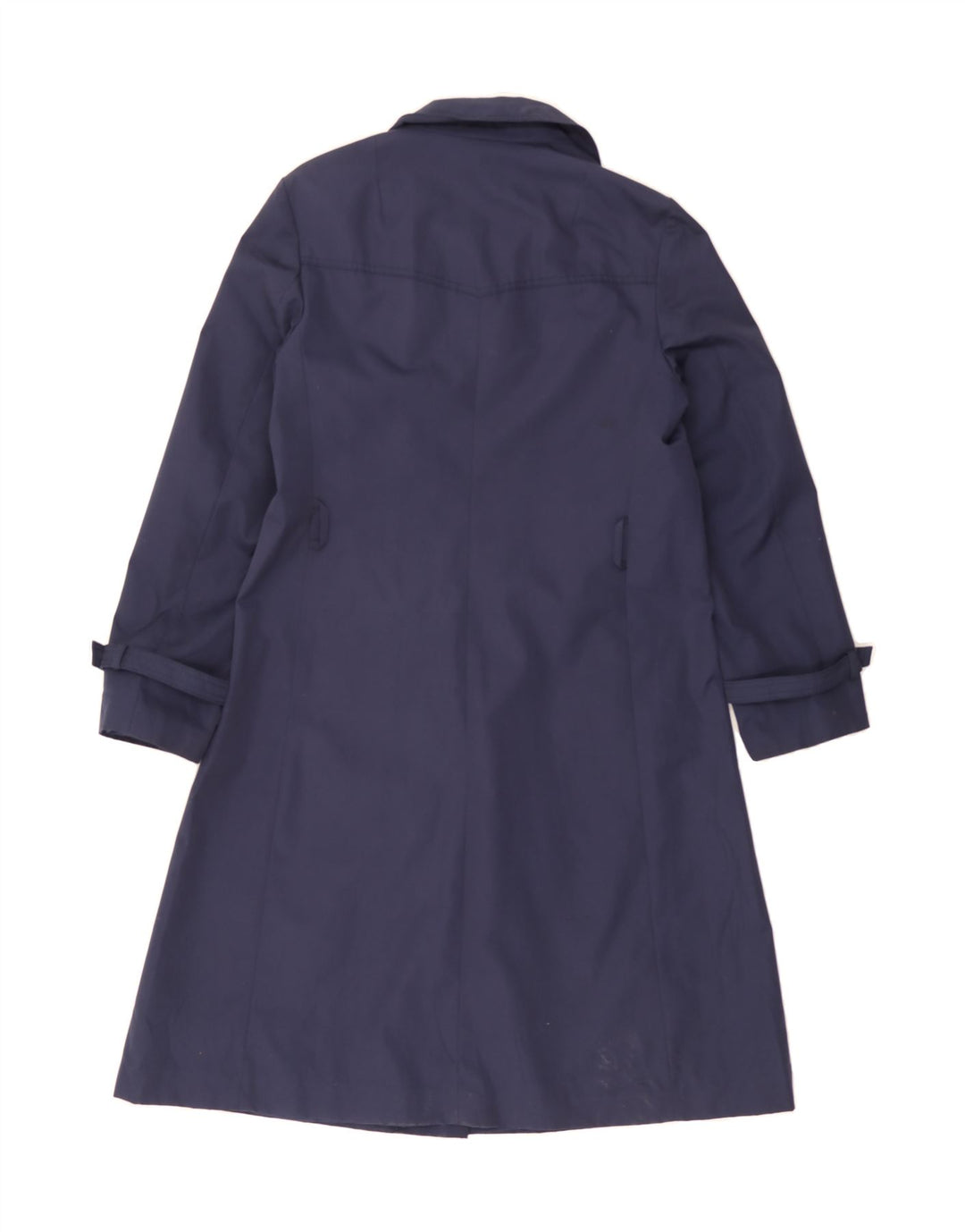 GALLERY Womens Trench Coat IT 42 Medium Navy Blue Polyester Vintage Gallery and Second-Hand Gallery from Messina Hembry 