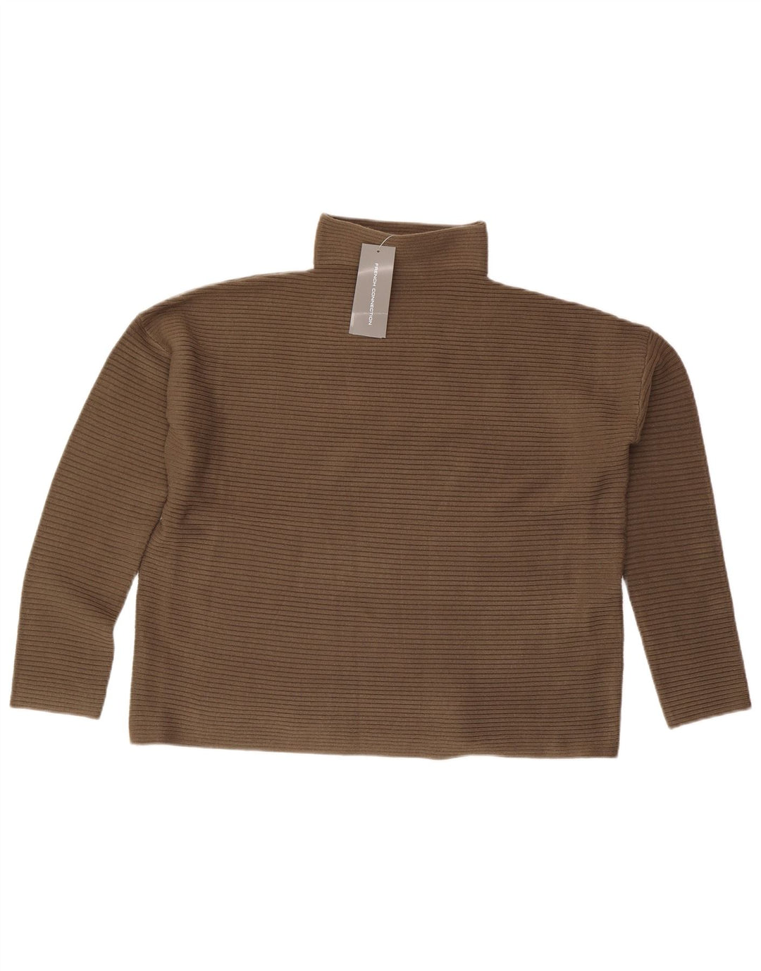 Maglione maglione collo alto da donna French Connection UK 10 piccolo kaki