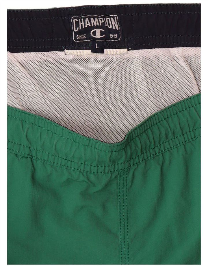 CHAMPION Pantaloncini da bagno grafici da uomo grandi verdi