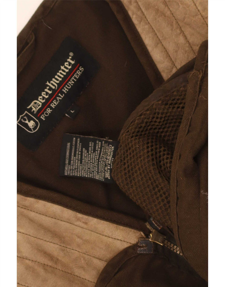 Gilet da uomo Deerhunter UK 40 grande cotone color block marrone