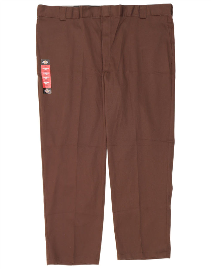 Dickies Pantaloni chino dritti da uomo con vestibilità originale W48 L32 poliestere marrone