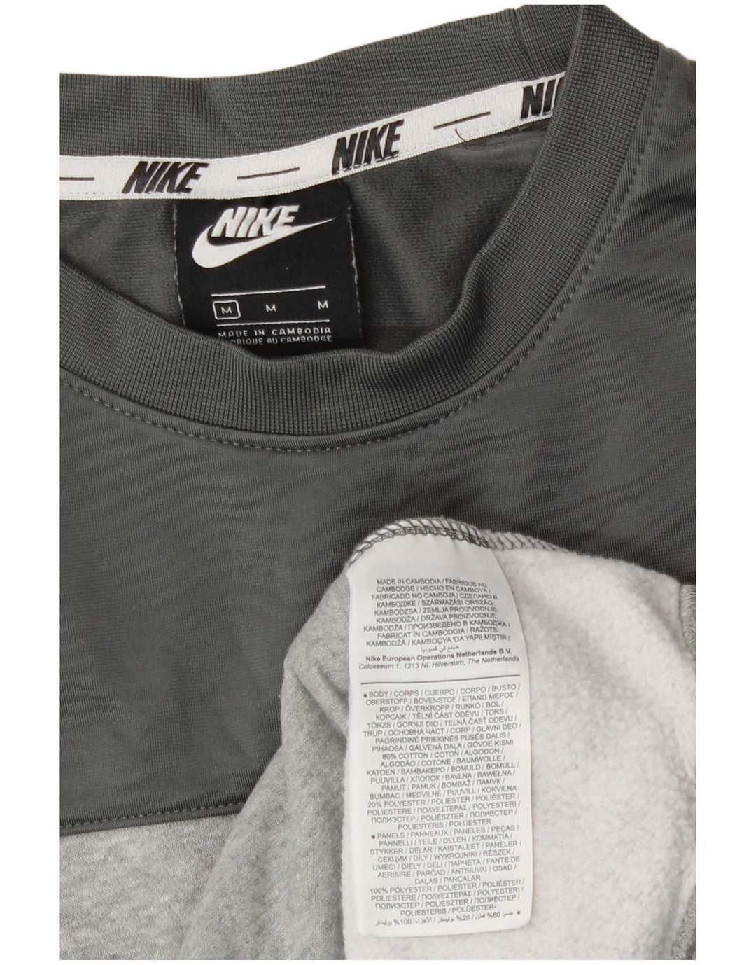 Felpa grafica da uomo Nike Felpa in cotone color block grigio medio