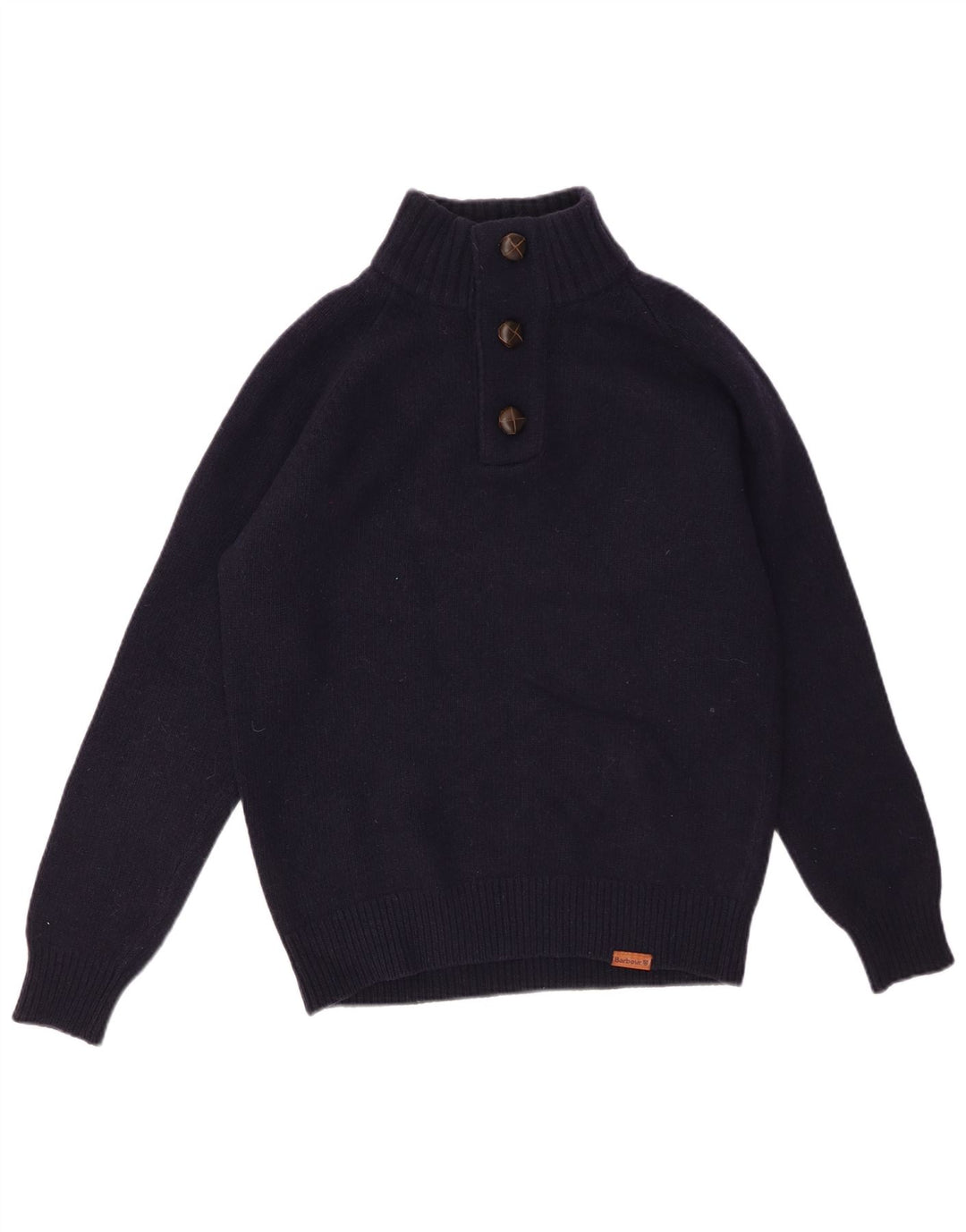 BARBOUR Maglione da uomo con collo a bottoni piccolo blu navy