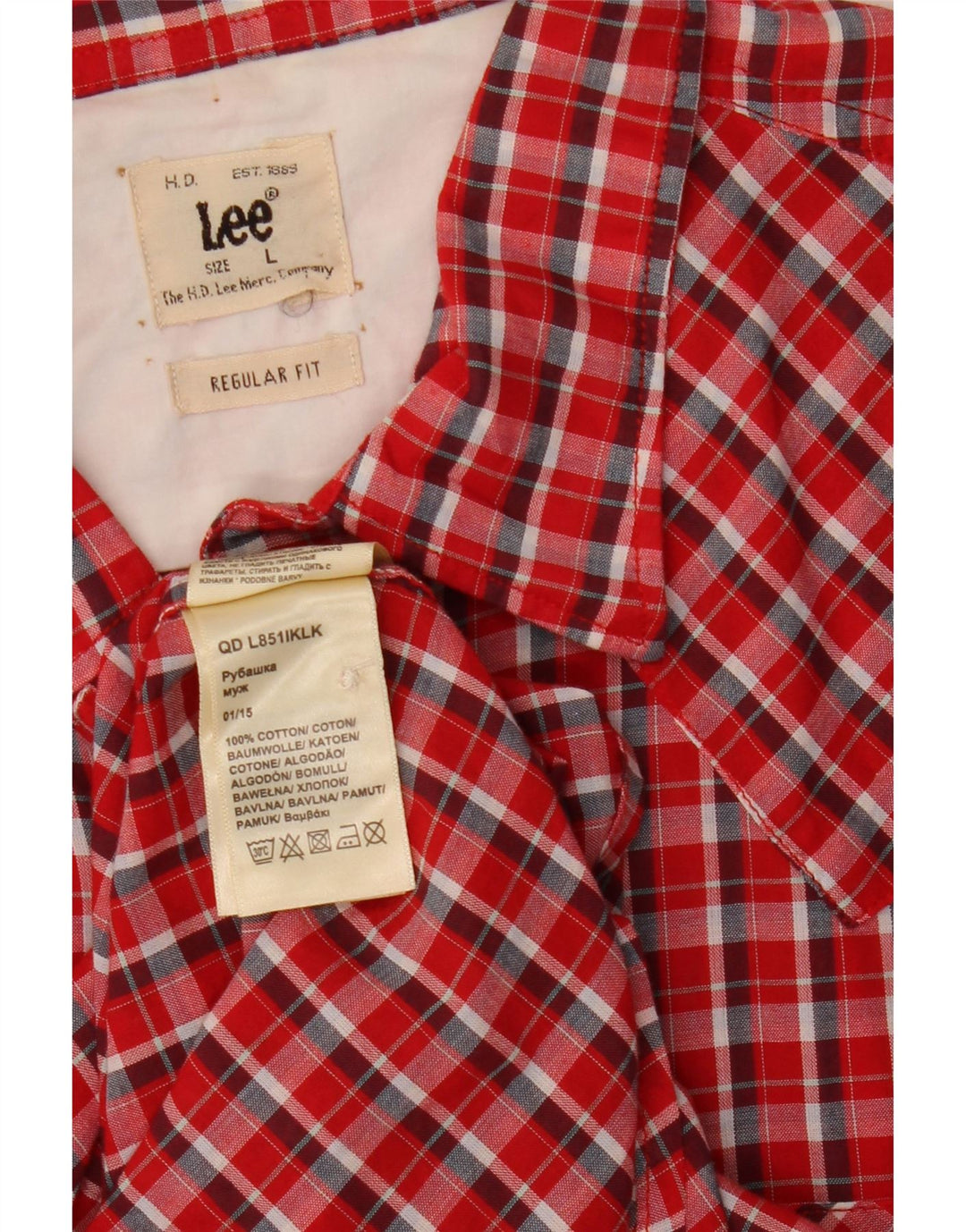 Camicia Levi's da uomo vestibilità regolare in cotone a quadri rossi grandi
