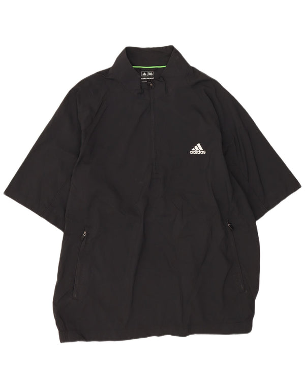 Adidas Uomo Clima Proof Manica Corta Pullover Tuta Top Grande Nera
