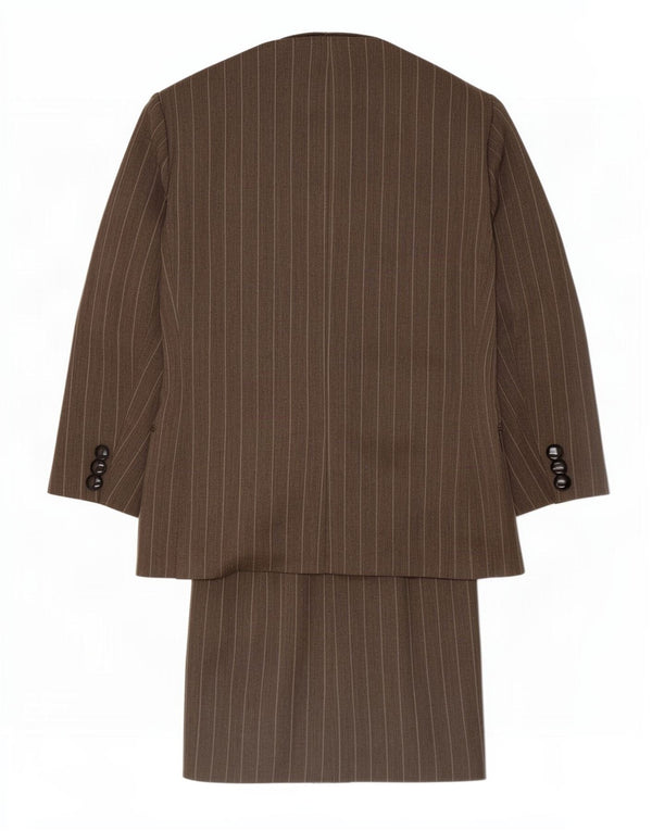 Luisa Spagnoli Womens 2 Piece Skirt Set IT 44 Medium W26 Brown Pinstripe