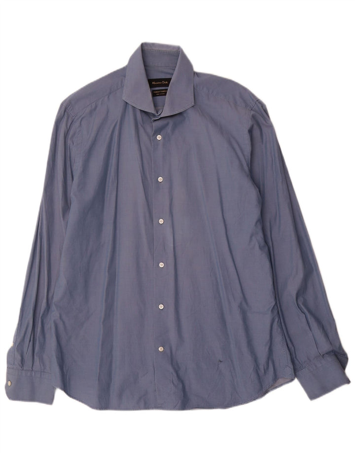 Camicia da uomo Massimo Dutti EU 42 Large Blu Cotone