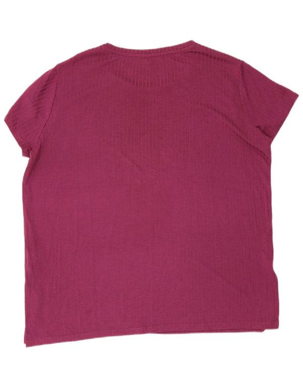T-shirt da donna Marks & Spencer Top UK 18 XL Viola gessato viscosa