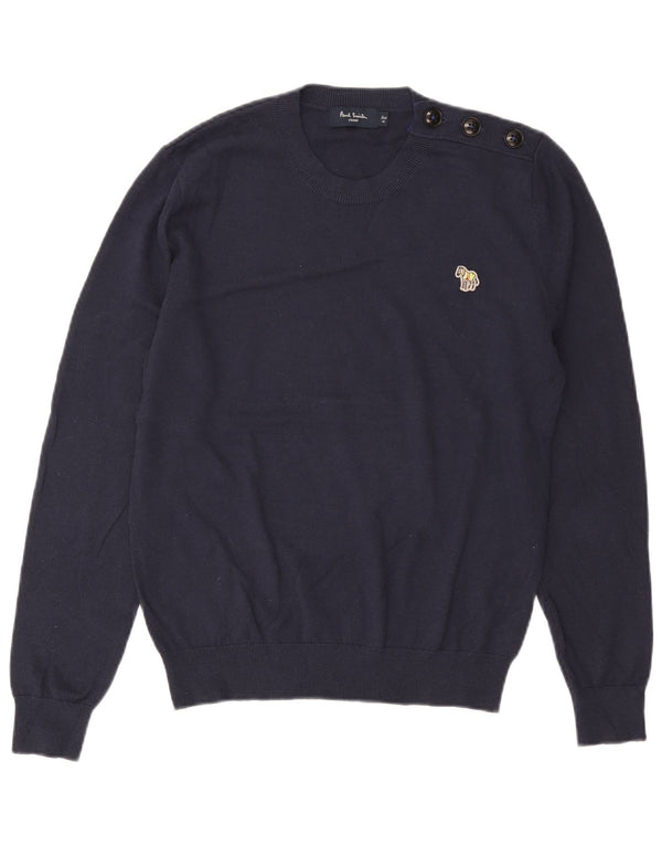 Maglione maglione girocollo da uomo Paul Smith XS in cotone blu navy