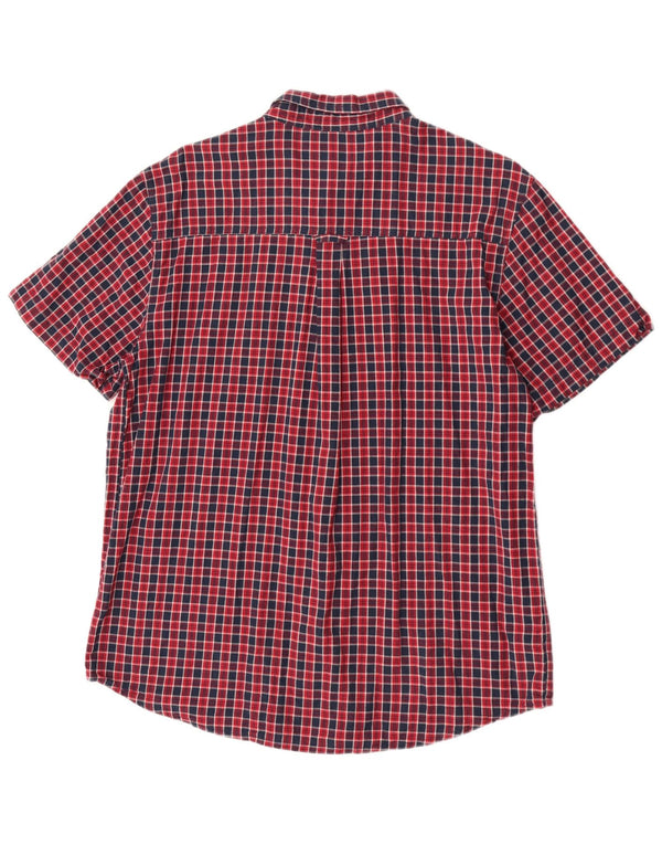 Camicia a maniche corte da uomo Animal XL in cotone a quadri rossi