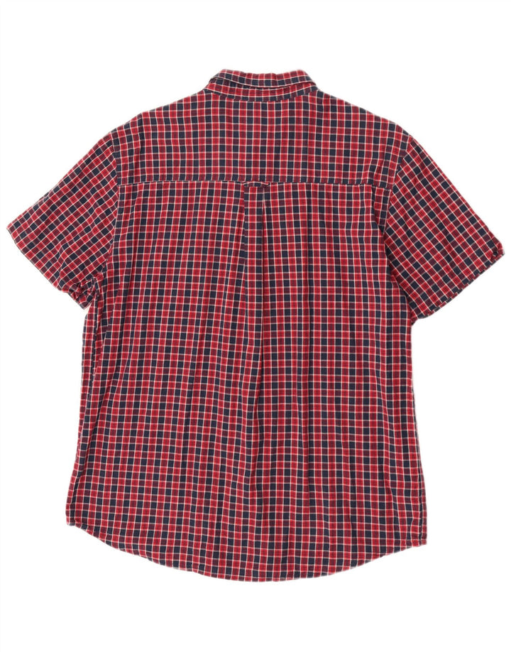 Camicia a maniche corte da uomo Animal XL in cotone a quadri rossi