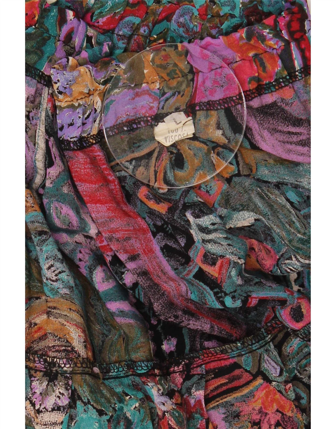 Gonna a trapezio con motivo astratto da donna vintage grande W30 multicolore