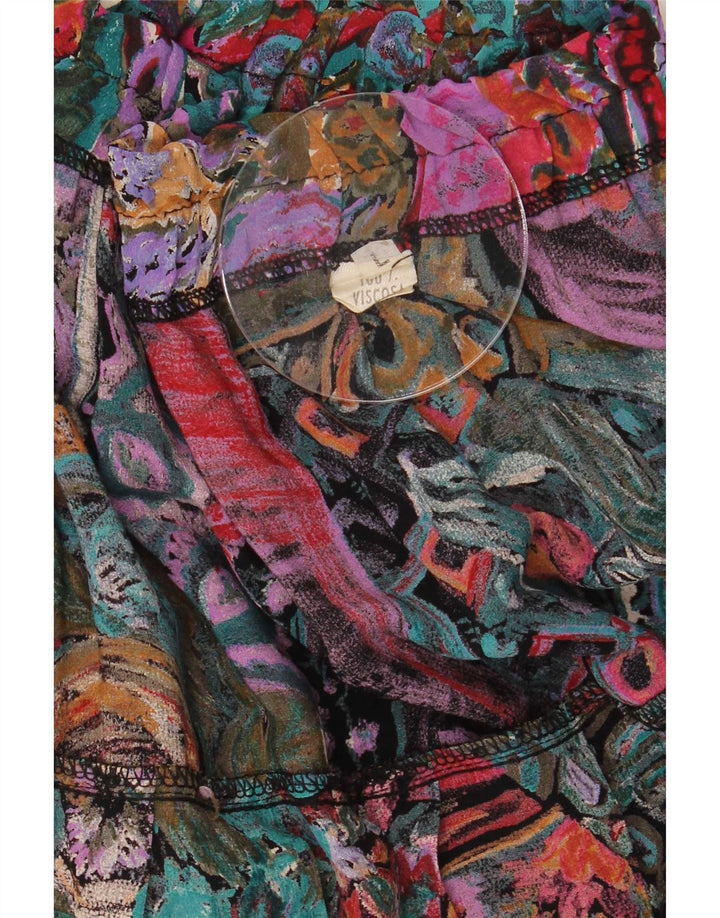 Gonna a trapezio con motivo astratto da donna vintage grande W30 multicolore