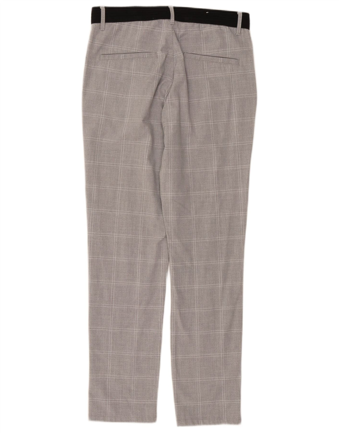 Pantaloni chino slim da uomo ZARA piccoli W30 L29 poliestere a quadri grigi