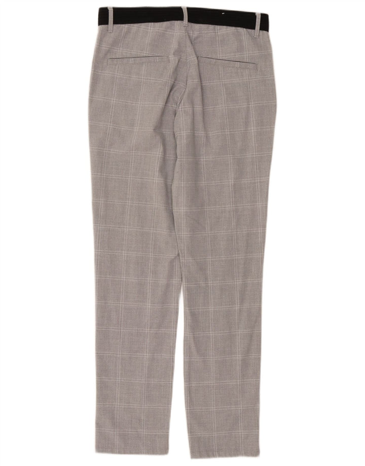 Pantaloni chino slim da uomo ZARA piccoli W30 L29 poliestere a quadri grigi