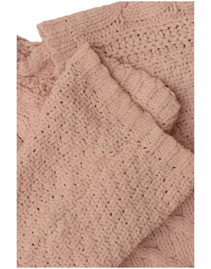 Maglione maglione oversize da donna Marks & Spencer con collo alto UK 18 XL Rosa