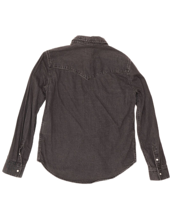 Camicia di jeans da donna Levi's UK 10 piccola in cotone nero