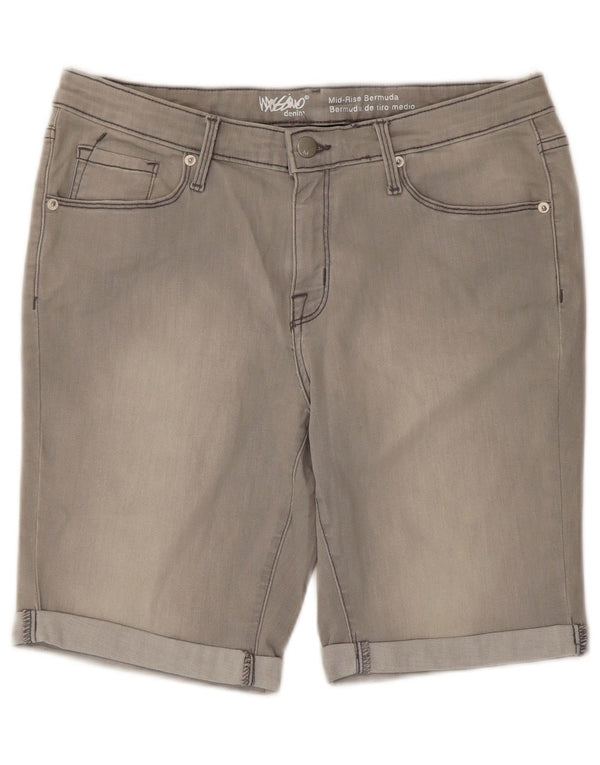 Pantaloncini di jeans a vita media elasticizzati Mossimo Power da donna US 12 Large W31 Grigio