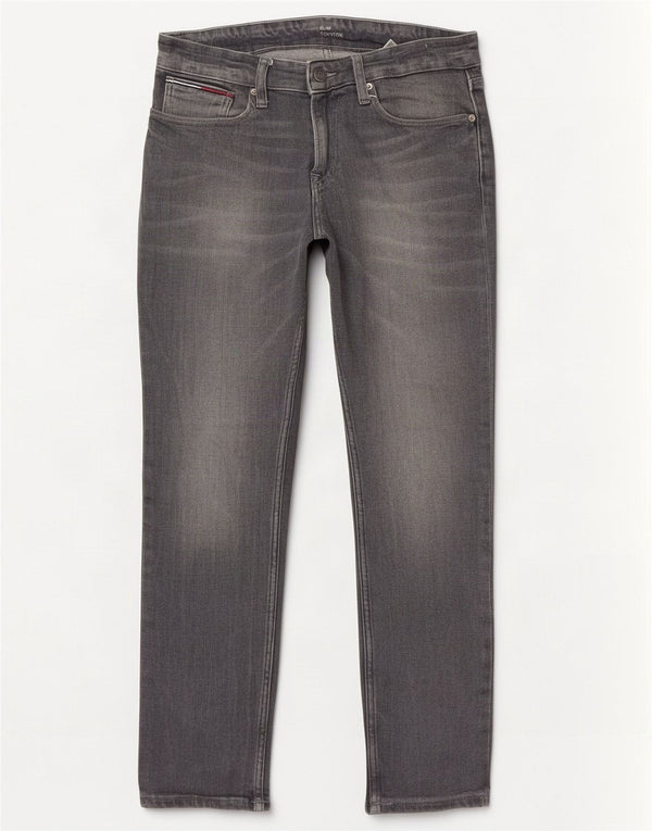 Tommy Hilfiger Uomo Scanton Slim Jeans W32 L30 Cotone Grigio