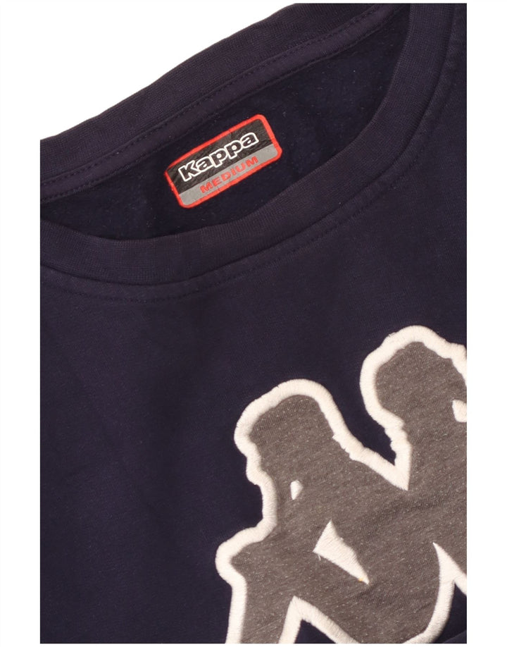 Felpa con grafica Kappa da donna, maglione, UK 14, medio, blu navy