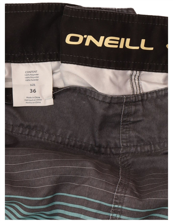 Pantaloncini da bagno da uomo O'Neill grandi in poliestere a righe grigie