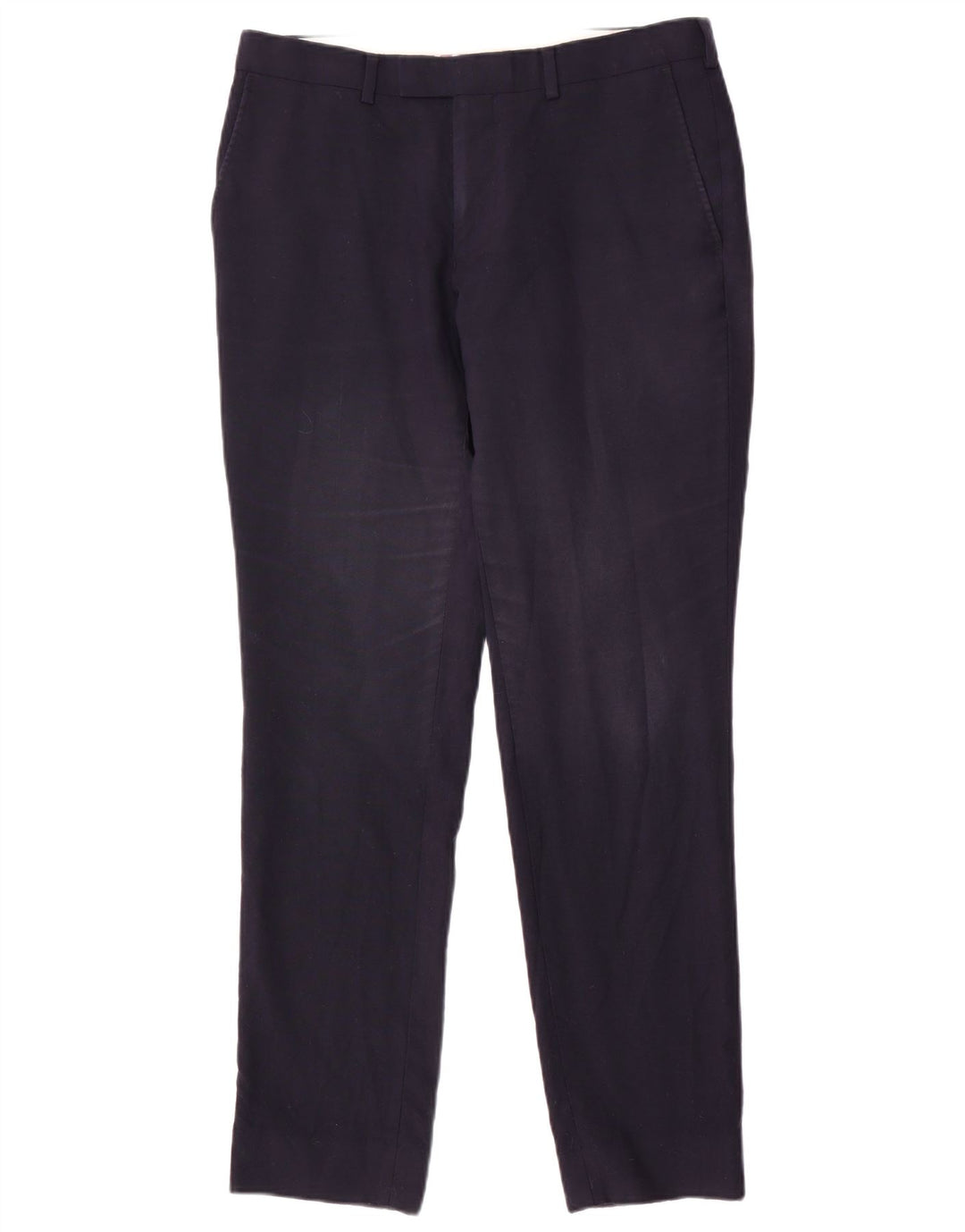 Pantaloni da abito slim fit da uomo Marks & Spencer W32 L31 lana blu navy