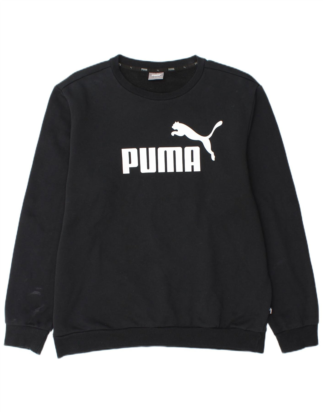 Felpa grafica da uomo Puma Maglione grande in cotone nero