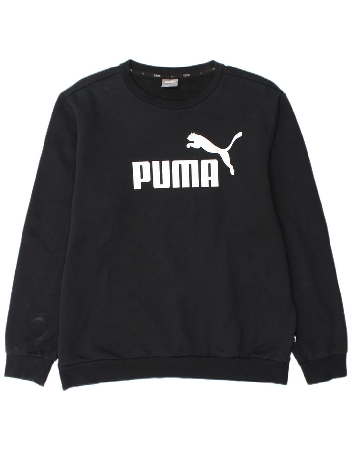 Felpa grafica da uomo Puma Maglione grande in cotone nero