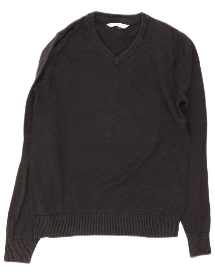 Maglione Marks & Spencer per ragazzi con scollo a V 10-11 anni in cotone nero