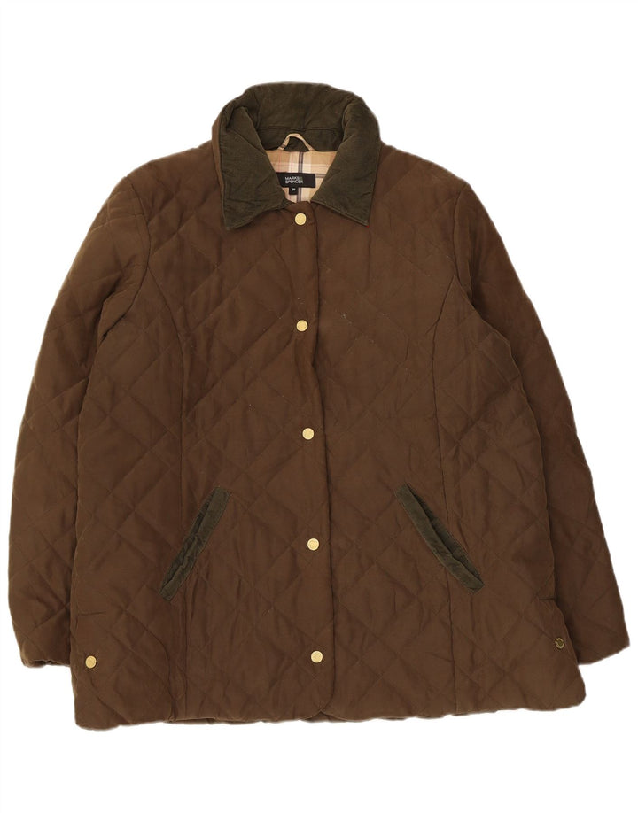 Giacca trapuntata da donna Marks & Spencer UK 20 2XL Poliestere kaki