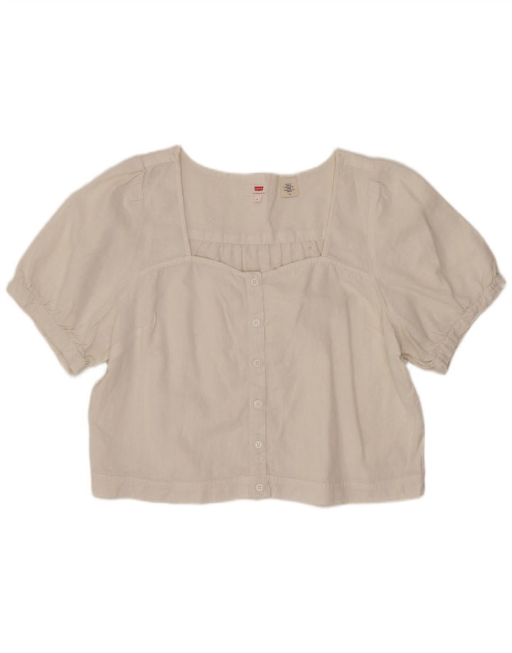 Camicetta corta da donna Levi's UK 14 grande bianca