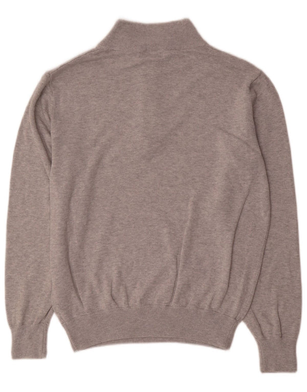 Maglione maglione con zip da uomo Calvin Klein in cotone grigio medio