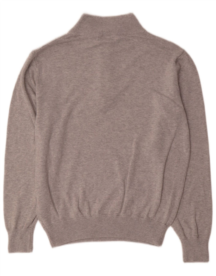 Maglione maglione con zip da uomo Calvin Klein in cotone grigio medio
