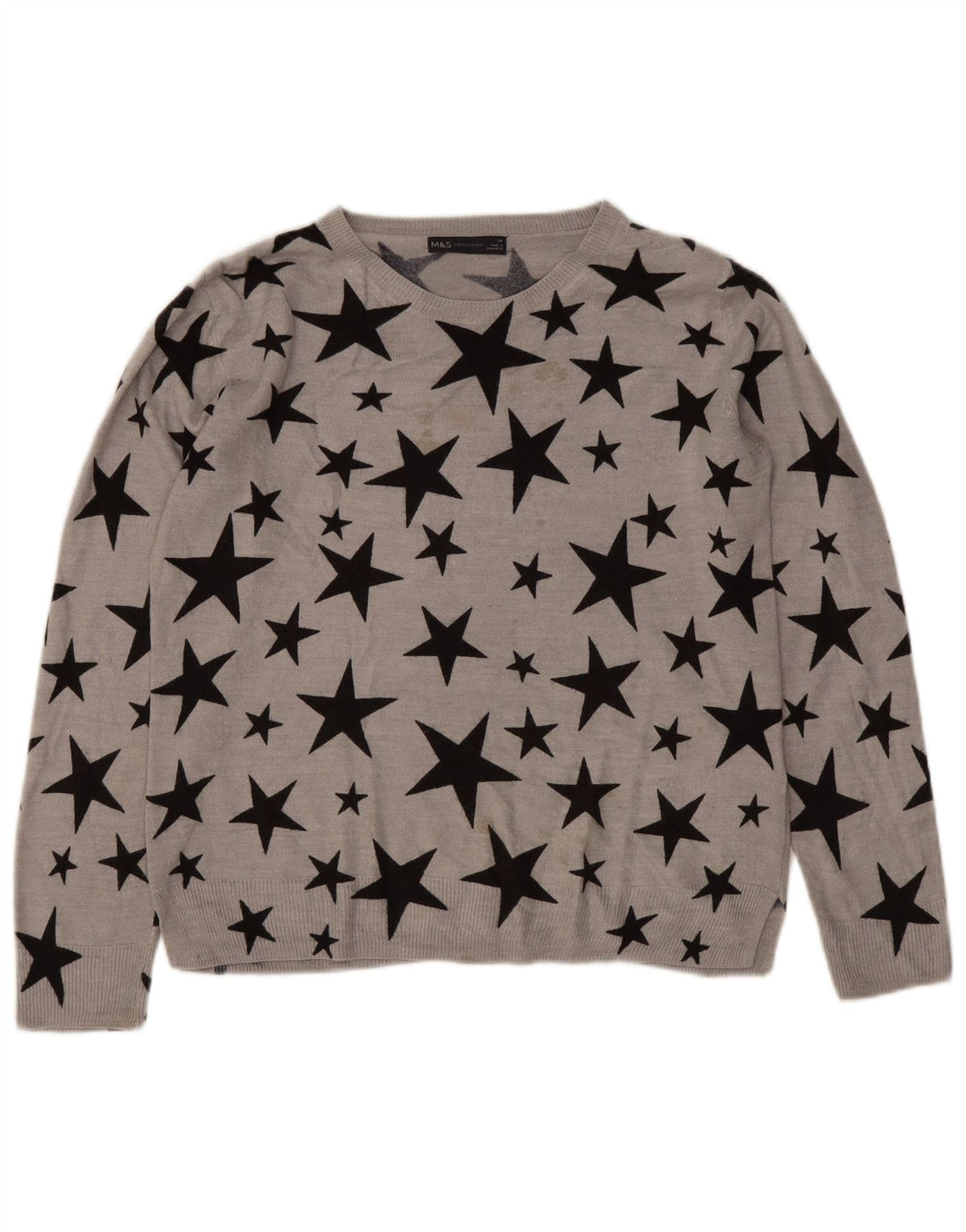 Maglione maglione con scollo a barca da donna Marks & Spencer UK 14 grande grigio