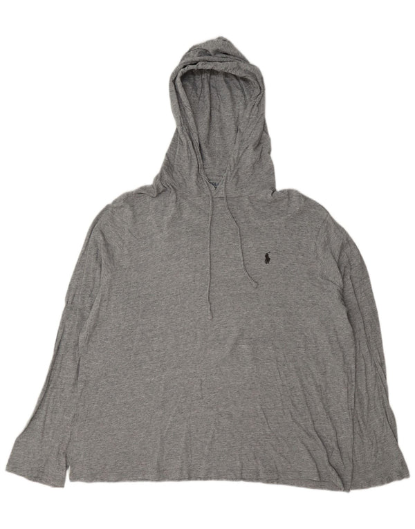 Polo Ralph Lauren Maglia con cappuccio da uomo a maniche lunghe XL in cotone grigio