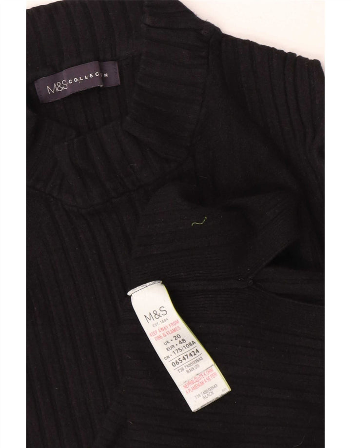 Top corto senza maniche da donna Marks & Spencer UK 20 2XL viscosa nera