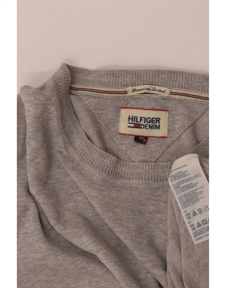 Maglione maglione girocollo da uomo Tommy Hilfiger in cotone grigio medio